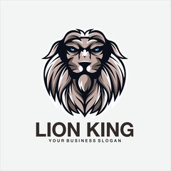 Lion king vector logo design illustration icon