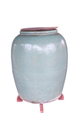 Big jar with wooden lid.