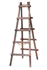 Wooden ladder isolated.