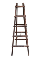 Wooden ladder isolated.