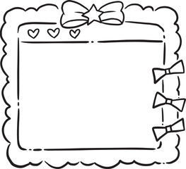Fototapeta premium frame cartoon doodle kawaii anime coloring page cute illustration clipart character manga