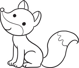 Fototapeta premium fox cartoon doodle kawaii anime coloring page cute illustration drawing clip art character chibi manga comic