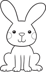 rabbit cartoon doodle kawaii anime coloring page cute illustration drawing clip art character chibi manga comic