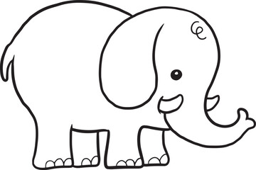 elephant cartoon doodle kawaii anime coloring page cute illustration drawing clip art character chibi manga comic