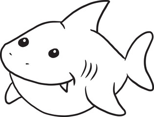 Fototapeta premium fish cartoon doodle kawaii anime coloring page cute illustration drawing clip art character chibi manga comic