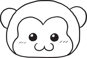 monkey cartoon doodle kawaii anime coloring page cute illustration drawing clip art character chibi manga comic