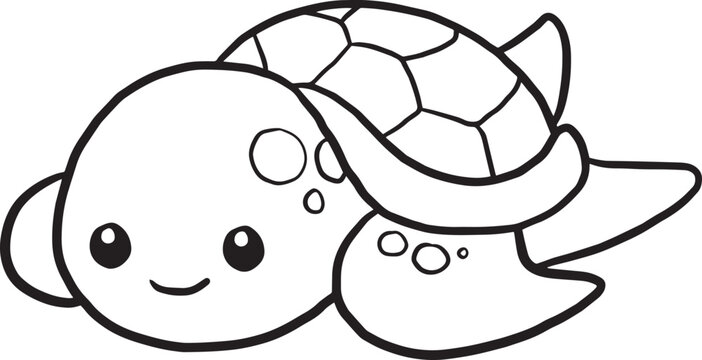 turtle cartoon doodle kawaii anime coloring page cute illustration drawing clip art character chibi manga comic