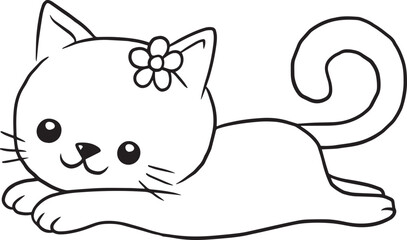 cat pet pet cartoon doodle kawaii anime coloring page cute illustration character clipart chibi