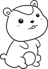 Fototapeta premium squirrel cartoon doodle kawaii anime coloring page cute illustration drawing clip art character chibi manga comic
