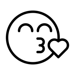 kiss line icon illustration vector graphic