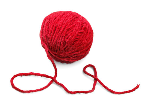 New red yarn thread ball