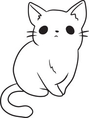 cat cartoon doodle kawaii anime coloring page cute illustration clipart character manga
