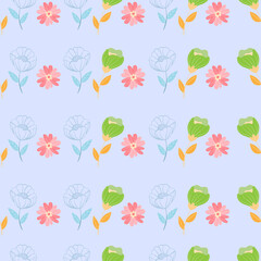 Seamless pattern of green spring leaves. Green foliage background for fabric textiles or wallpaper. Vector EPS 10