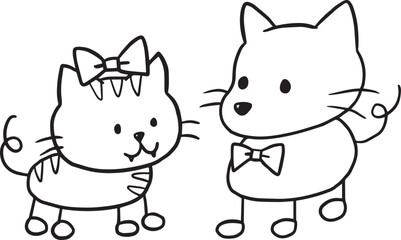 Obraz na płótnie Canvas cat and dog