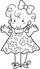 Fototapeta premium cartoon cat dog doodle kawaii anime coloring page cute illustration drawing clipart character chibi manga comics
