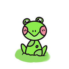 Frog with a smile, cartoon character