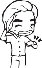 Obraz premium cartoon doodle kawaii anime coloring page cute illustration drawing clipart character chibi manga comics