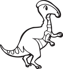 Fototapeta premium dinosaur cartoon doodle kawaii anime coloring page cute illustration drawing clip art character chibi manga comics