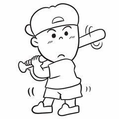 Fototapeta premium cartoon boy exercise doodle kawaii anime coloring page cute illustration drawing clip art character chibi manga comics
