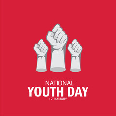 vector graphic of National Youth Day good for National Youth Day celebration. flat design. flyer design.flat illustration. Simple and elegant design