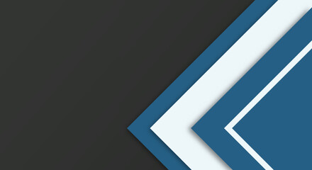 Abstract Simple Shape With Blue, White and Black Color Background with Papercut Style for Wallpaper