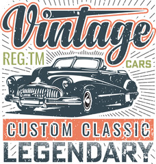 Creative custom vintage car t shirt design
