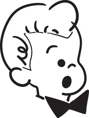 boy profile logo cartoon doodle kawaii anime coloring page cute illustration drawing clipart character chibi manga comics