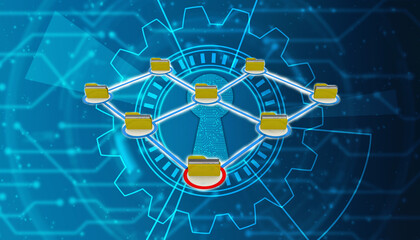 3d illustration of Data sharing concept
