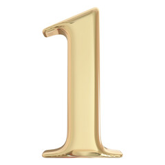 3d gold number 1 with generative AI
