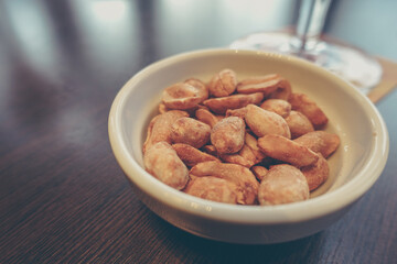 Vintage toned of Salt roasted nuts