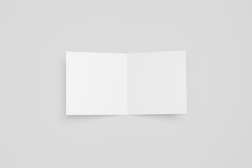 Square bifold brochure blank mockup