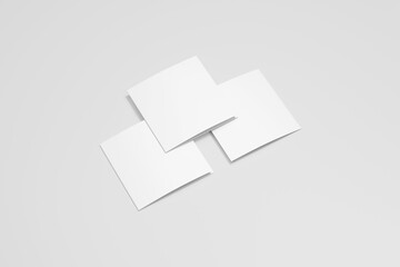 Square bifold brochure blank mockup