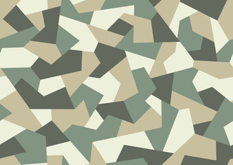 Geometric camouflage texture seamless pattern. Abstract modern military polygonal ornament for fabric and fashion print. Vector background.