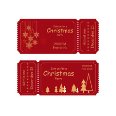 Christmas party ticket, ticket for Christmas, merry Christmas