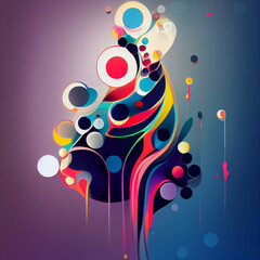 Abstract background with circles generated with ia technology