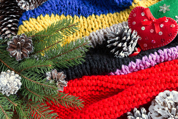 close up of colorful christmas decoration