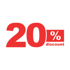 20% Discount. Sale tags set vector badges template. Sale offer price sign. Special offer symbol. Discount promotion. Discount badge shape. Vector 