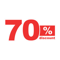 70% Discount. Sale tags set vector badges template. Sale offer price sign. Special offer symbol. Discount promotion. Discount badge shape. Vector 