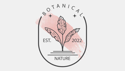 Design logo symbol icon sign. Illustration vector of an organic leaf. Graphic plant element logo. Botanical nature flower logo. minimalist organic concept beautiful logo minimalist Free Vector