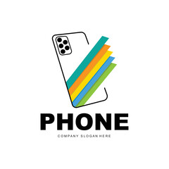 Smartphone Logo, Communication Electronics Vector, Modern Phone Design, For Company Brand Symbol