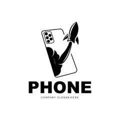 Smartphone Logo, Communication Electronics Vector, Modern Phone Design, For Company Brand Symbol