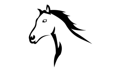 Naklejka na ściany i meble lineart horse head vector logo
