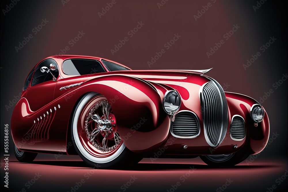 Poster a red car with a black background and a red background with a black background and a red background 