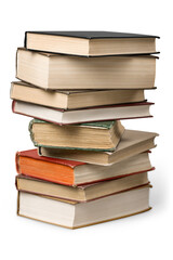 A pile of class reading books stack