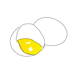 Egg line art, Continuous one line drawing of single egg shape, Black and white graphics