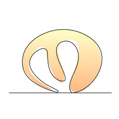 Egg line art, Continuous one line drawing of single egg shape, Black and white graphics