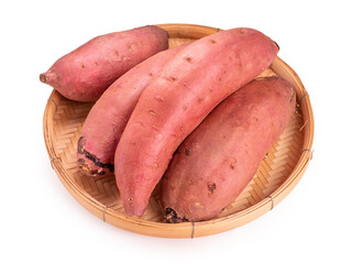 Fresh sweet potato isolate on white with cliping path , Japanese Sweet Potato on white background.