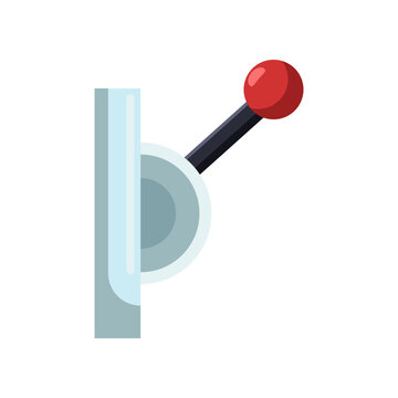 Mechanical control lever in maximum position side view vector illustration. Element of mechanical equipment, lever isolated on white background. Machinery, technology, industry concept