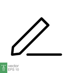 Pencil icon. Simple outline style. Pencil tip. drawing pen, graphite, plain, school element, education concept. Thin line vector illustration isolated on white background. EPS 10.