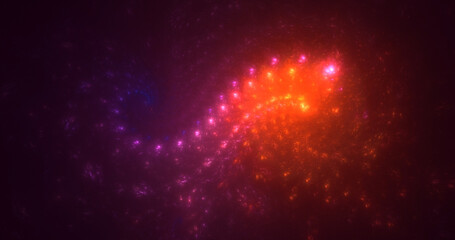 3D rendering abstract colorful fractal light background